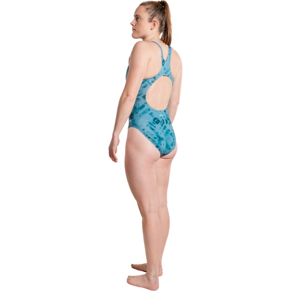 2026 ZONE3 Womens Classic Swimsuit SW26WC127 - Teal Tie Dye